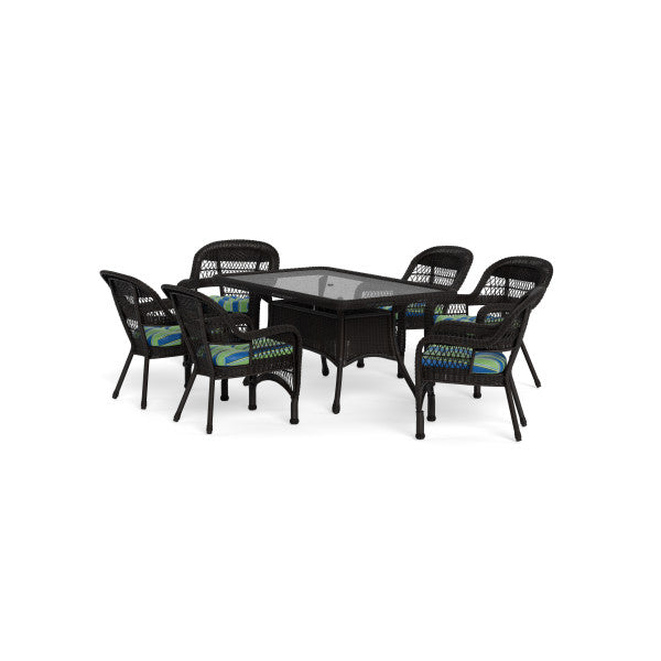 Tortuga Outdoor Portside 7Pc Dining Set  (6 chairs, 66" dining table) - Dark Roast - Haliwell Caribbean