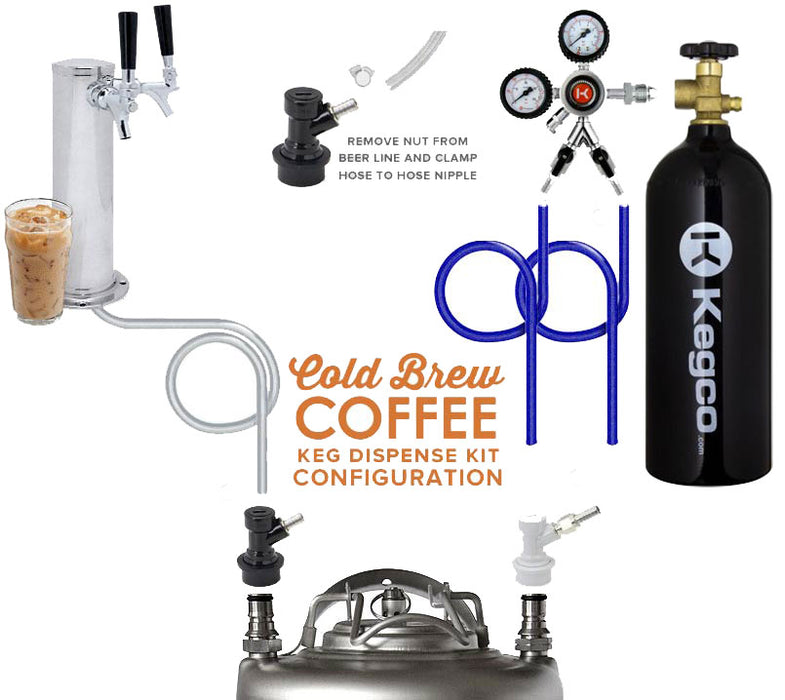 Kegco 24" Wide Cold Brew Coffee Dual Tap Black Commercial Kegerator