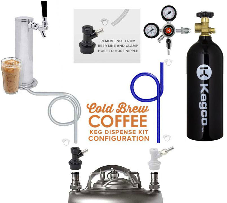 Kegco 24" Wide Cold Brew Coffee Single Tap Black Commercial Kegerator