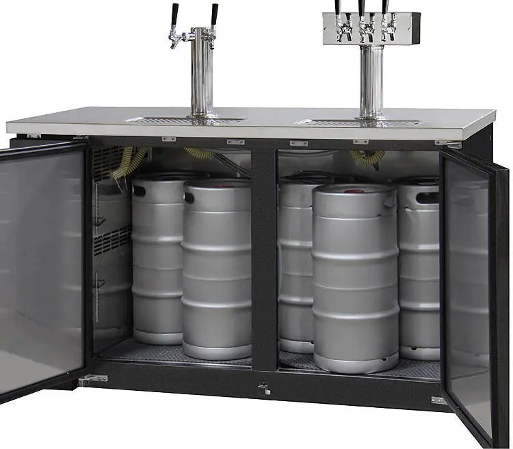 Kegco 72" Wide Triple Tap Black Commercial Kegerator