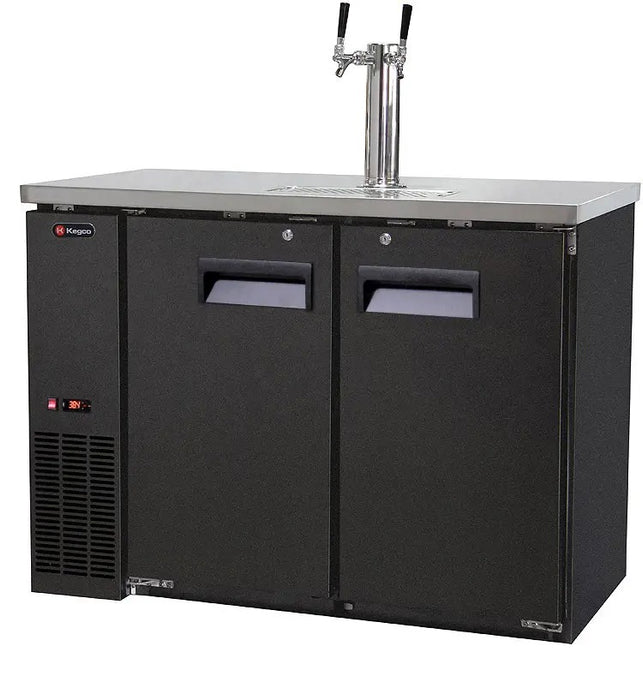 Kegco 49" Wide Dual Tap Black Commercial Kegerator