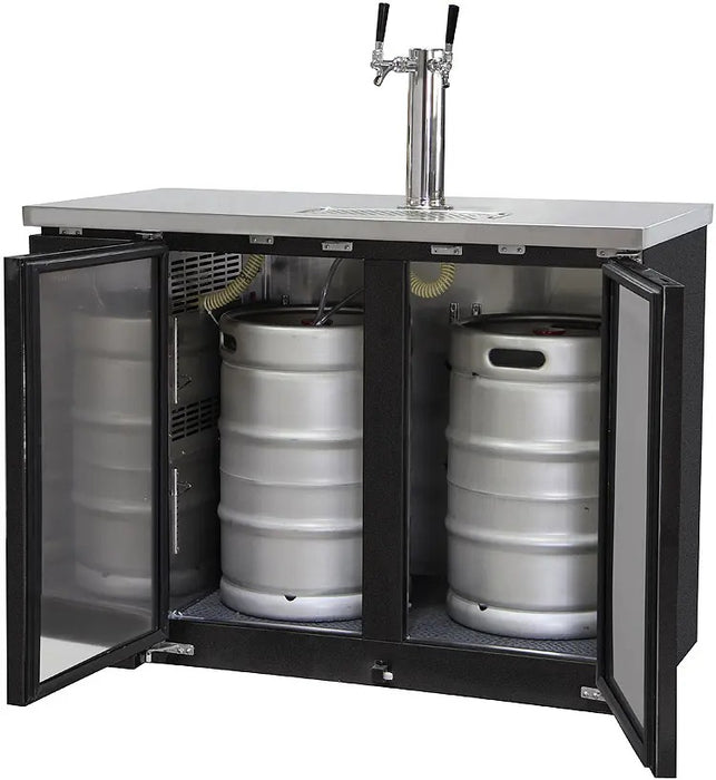 Kegco 49" Wide Dual Tap Black Commercial Kegerator