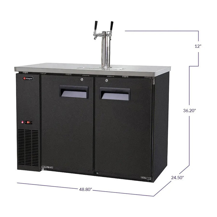 Kegco 49" Wide Dual Tap Black Commercial Kegerator