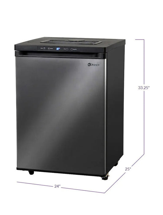 Kegco 24" Wide Black Stainless Steel Digital Kegerator - Cabinet Only