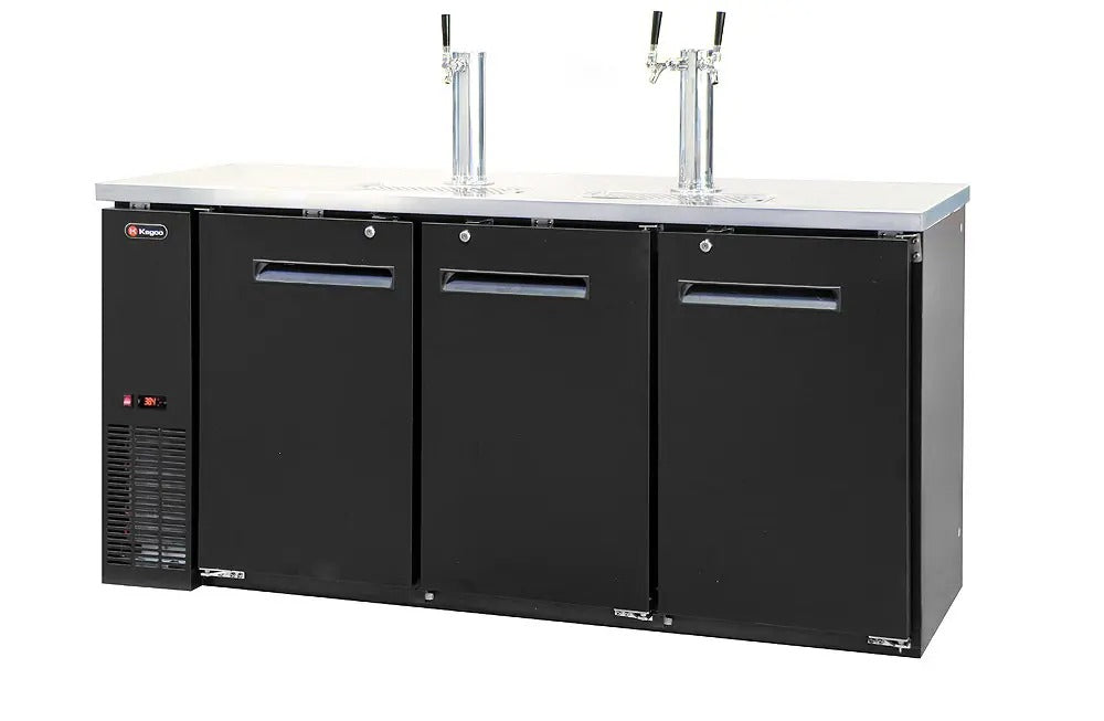 Kegco 72" Wide Triple Tap Black Commercial Kegerator