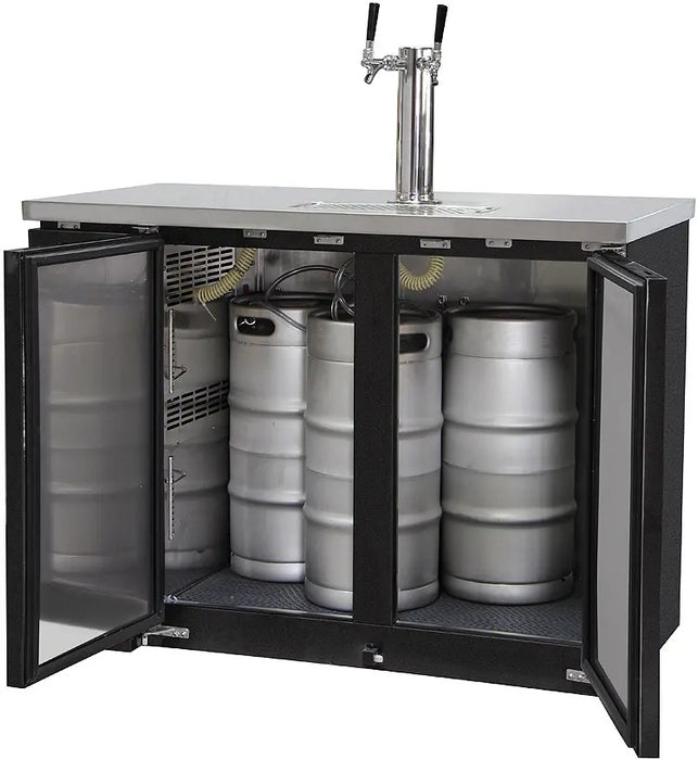 Kegco 49" Wide Dual Tap Black Commercial Kegerator