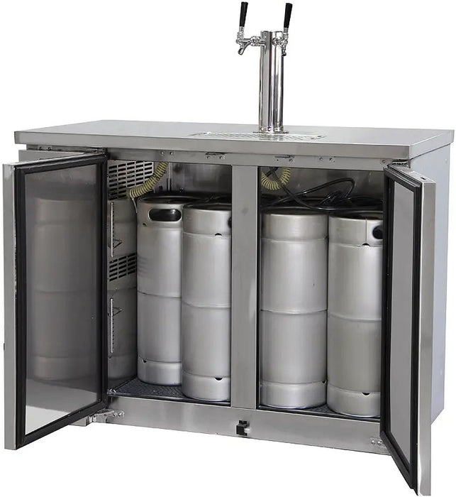 Kegco 49" Wide Dual Tap All Stainless Steel Commercial Kegerator