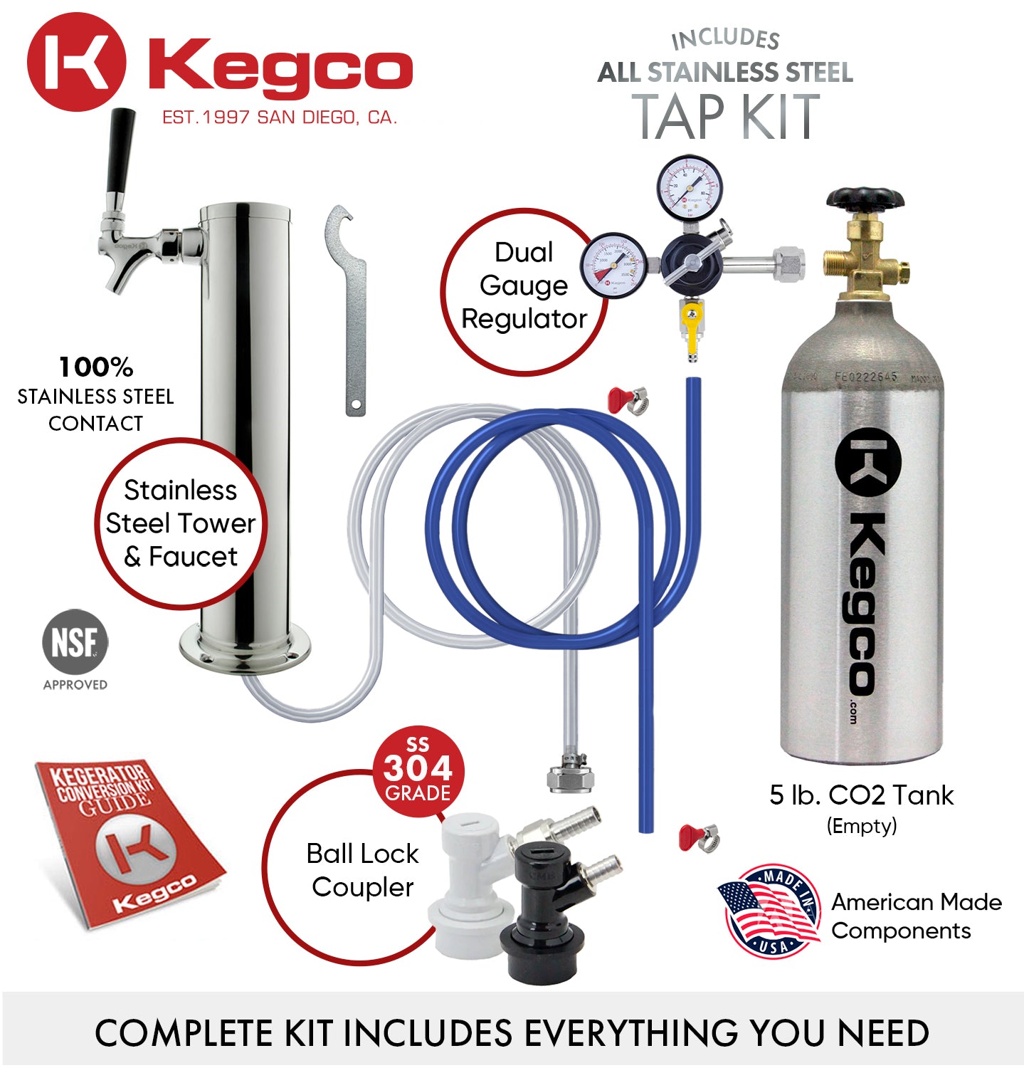 Kegco 20" Wide Homebrew Single Tap Black Kegerator