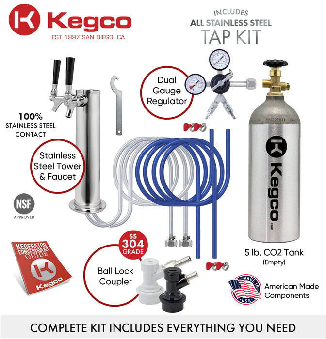 Kegco 24" Wide Homebrew Dual Tap Black Kegerator