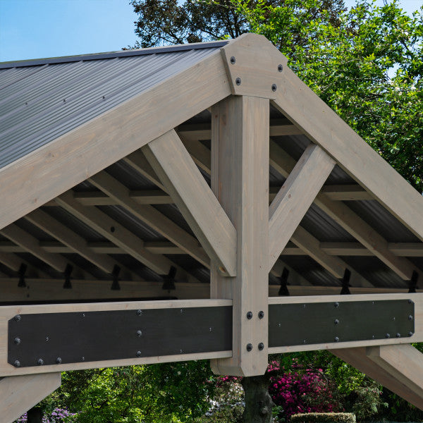 Yardistry Structures 16 x 14 Timber Frame Gazebo with Aluminum Roof