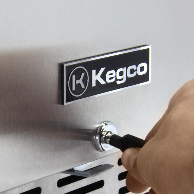 Kegco 24" Wide Dual Tap Stainless Steel Commercial Built-In Left Hinge Kegerator with Kit