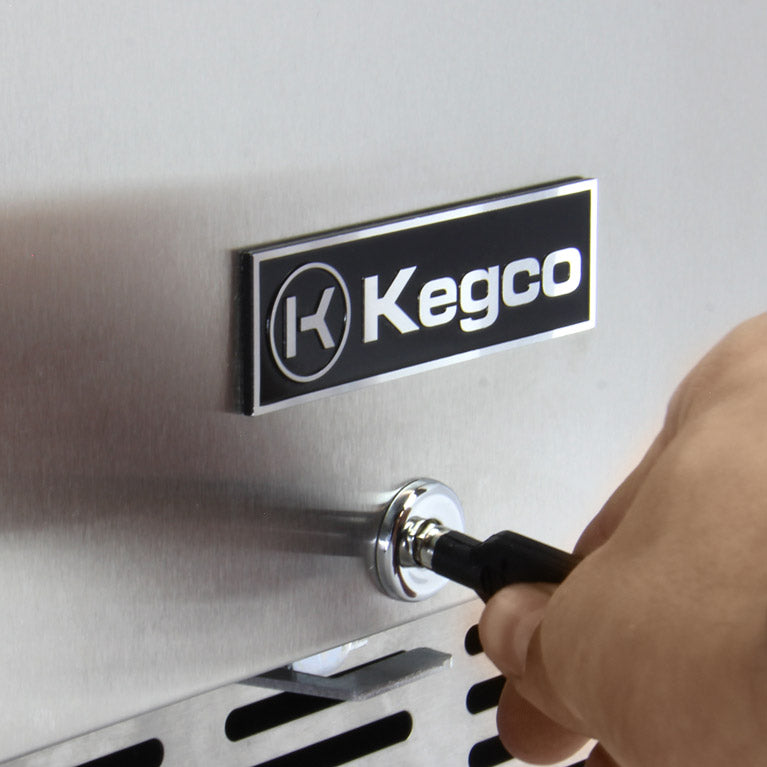 Kegco 24" Wide Single Tap Stainless Steel Built-In Right Hinge ADA Kegerator with Kit