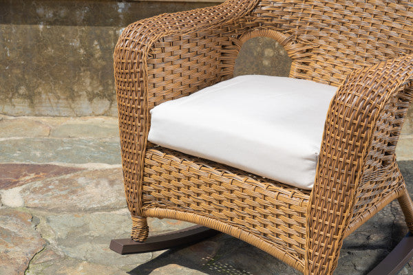 Tortuga Outdoor Sea Pines Mojave Wicker Outdoor Rocking Chair with Sunbrella Canvas Canvas Cushion