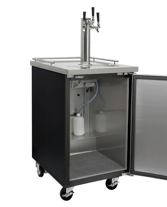 Kegco 24" Wide Triple Tap Black Commercial Kegerator