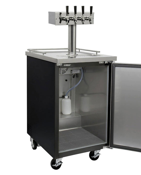 Kegco 24" Wide Four Tap Black Commercial Kegerator