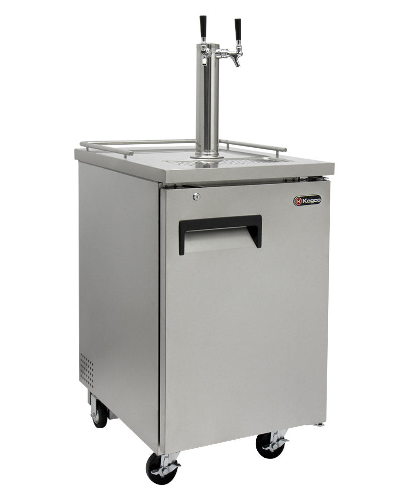 Kegco 24" Wide Cold Brew Coffee Dual Tap All Stainless Steel Commercial Kegerator