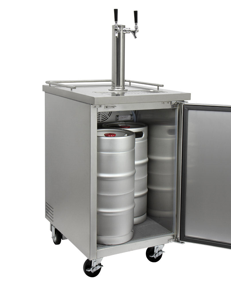 Kegco 24" Wide Kombucha Dual Tap All Stainless Steel Commercial Kegerator