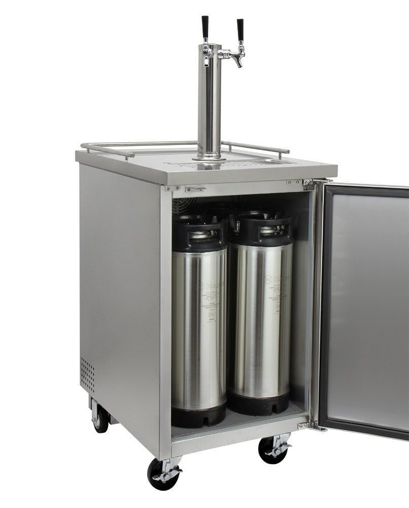 Kegco 24" Wide Kombucha Dual Tap All Stainless Steel Commercial Kegerator