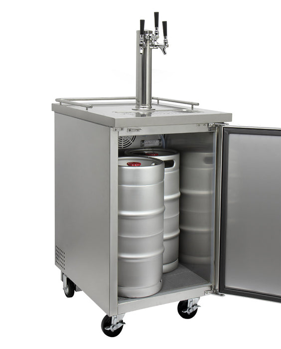 Kegco 24" Wide Triple Tap All Stainless Steel Commercial Kegerator