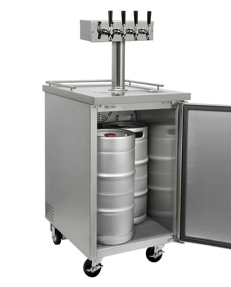 Kegco 24" Wide Four Tap All Stainless Steel Commercial Kegerator