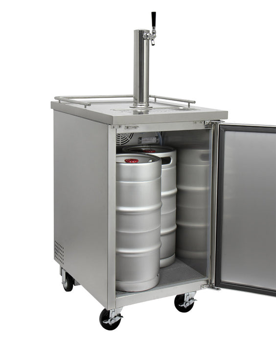 Kegco 24" Wide Single Tap All Stainless Steel Commercial Kegerator