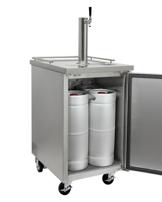 Kegco 24" Wide Single Tap All Stainless Steel Commercial Kegerator