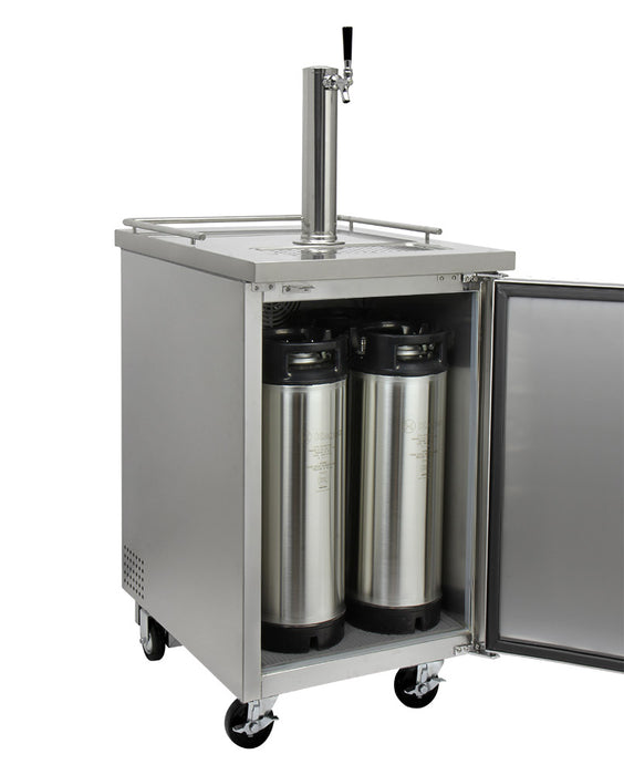 Kegco 24" Wide Homebrew Single Tap Stainless Steel Commercial Kegerator