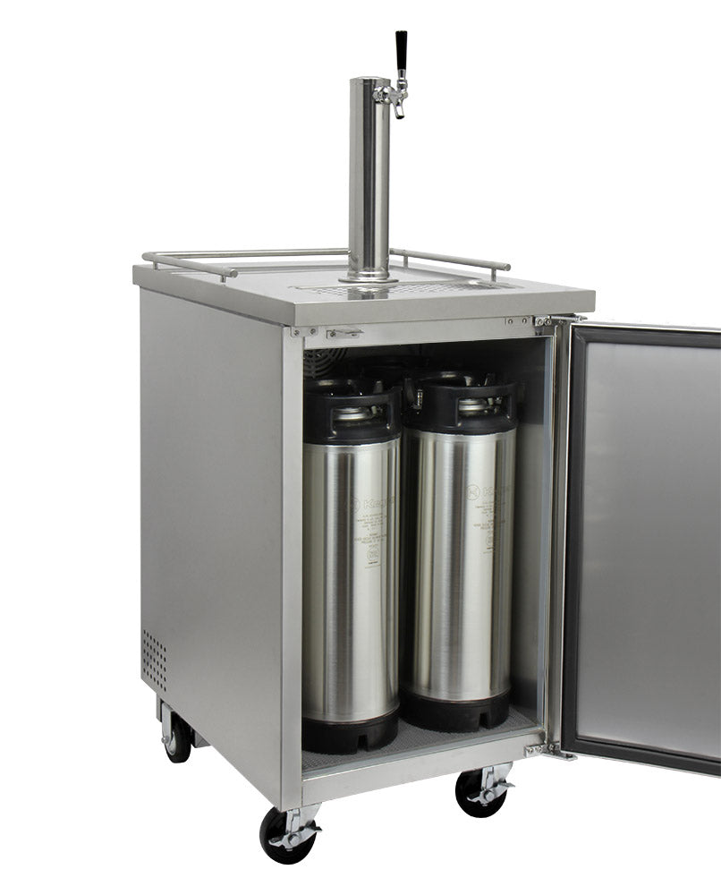 Kegco 24" Wide Cold Brew Coffee Single Tap All Stainless Steel Commercial Kegerator