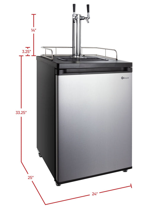 Kegco 24" Wide Dual Tap Stainless Steel Kegerator