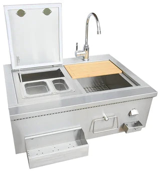 Kokomo Grills 30" Built-In Bartender Cocktail Station With Sink Bottle Opener and Ice Chest