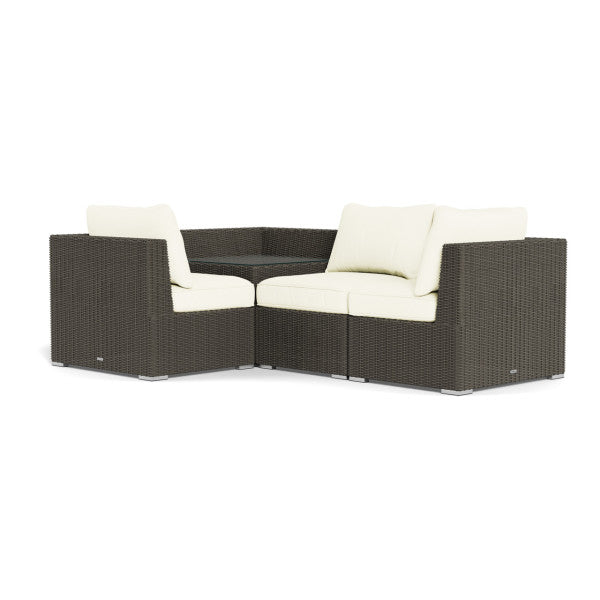 Tortuga Outdoor Melbourne 4-Piece Sofa Set with Corner Table, Driftwood and Canvas Natural
