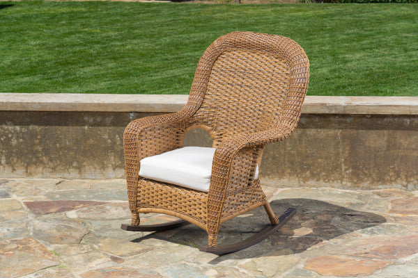 Tortuga Outdoor Sea Pines Mojave Wicker Outdoor Rocking Chair with Sunbrella Canvas Canvas Cushion