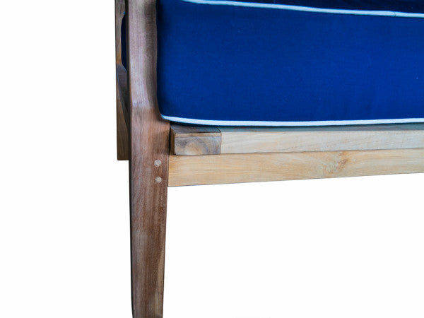 Tortuga Outdoor Indonesian Teak 4pc Sofa Set - Sunbrella® Canvas Navy