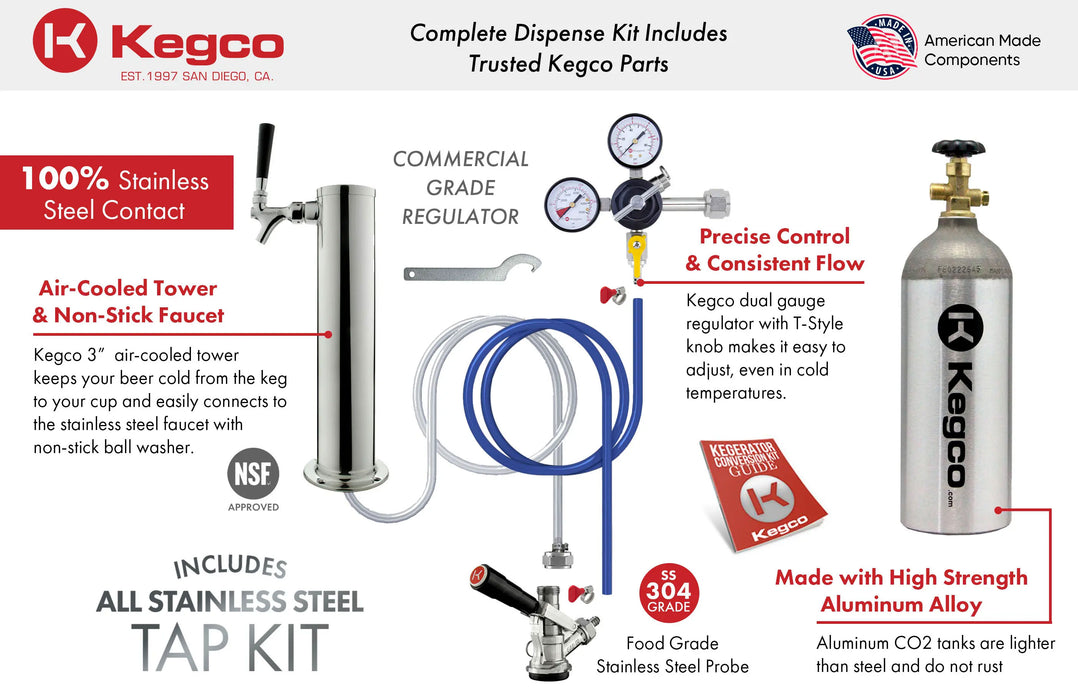 Kegco 24" Wide Single Tap Stainless Steel Digital Kegerator