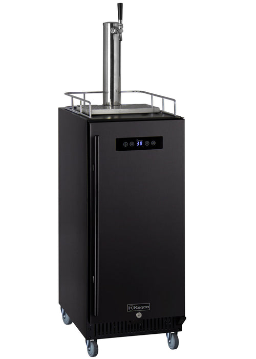 Kegco 15" Wide Kombucha Single Tap Black Commercial Kegerator