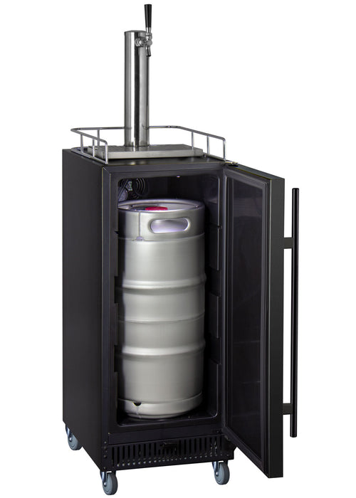 Kegco 15" Wide Single Tap Black Commercial Kegerator