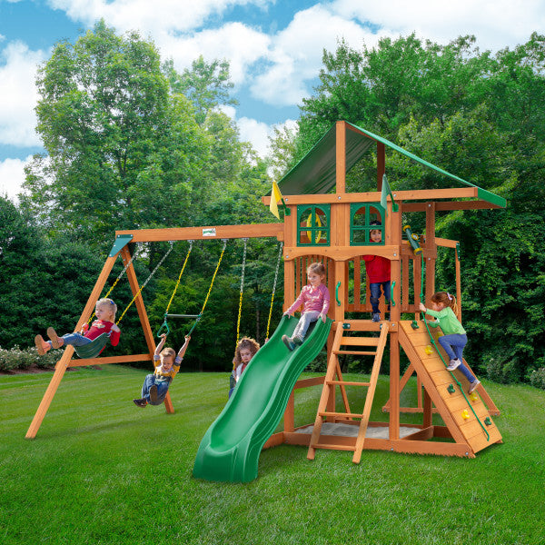 Gorilla Playsets Outing Treehouse w/ Tarp & Monkey Bars