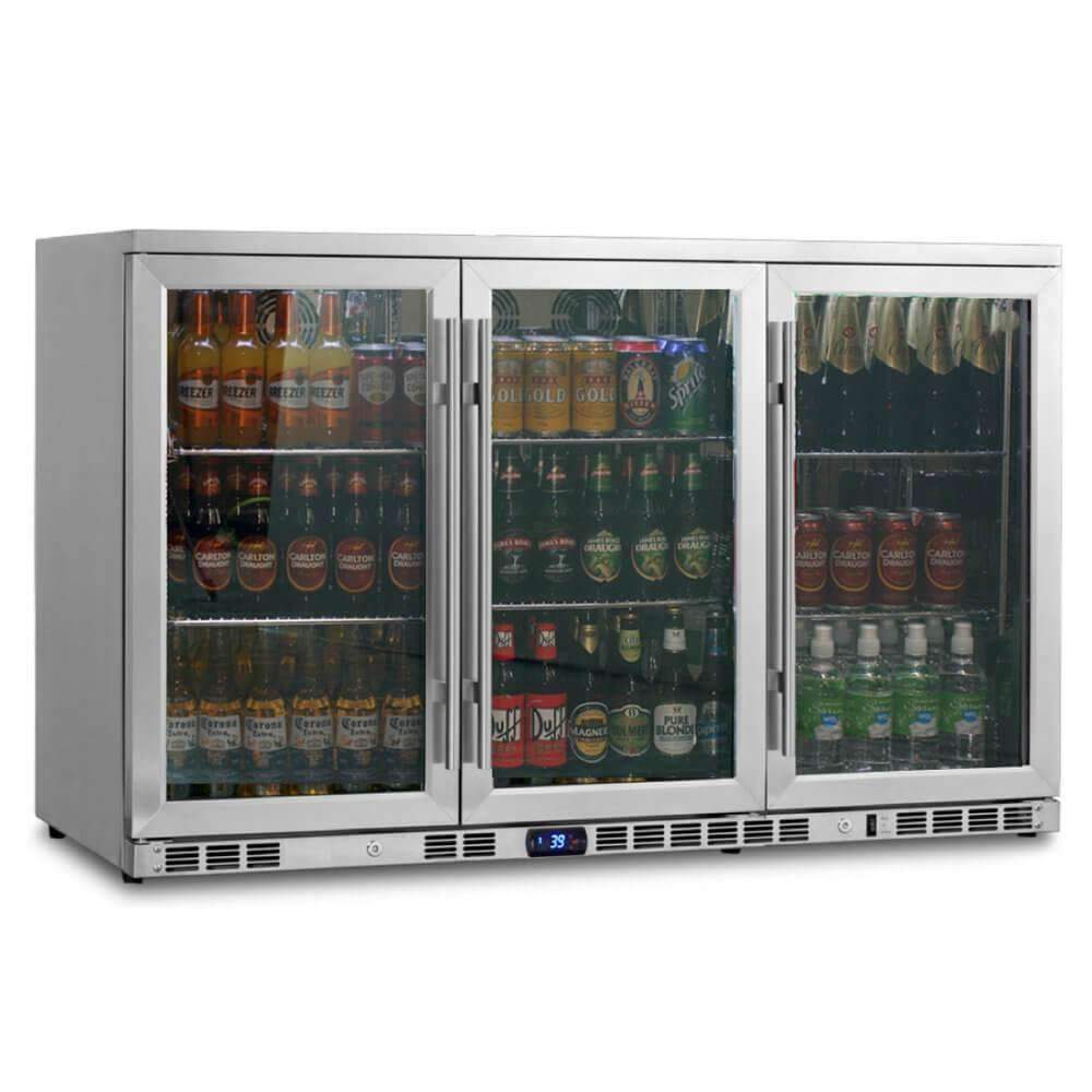 KingsBottle 53 Inch Heating Glass 3 Door Large Beverage Refrigerator