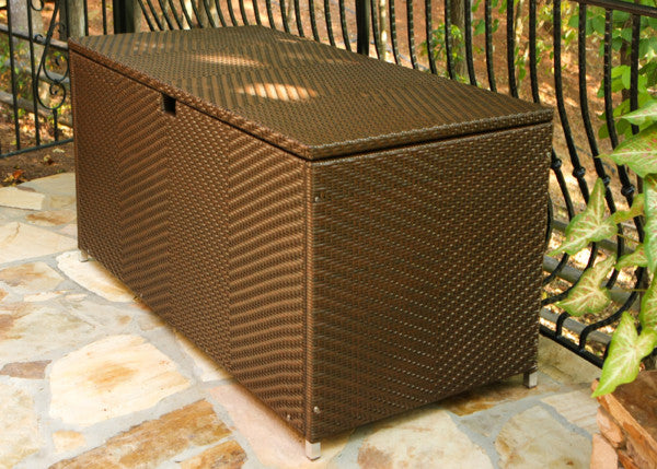 Tortuga Outdoor Large Outdoor Wicker Storage Deck Box - Java