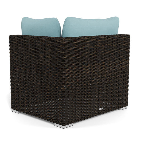 Tortuga Outdoor Melbourne Corner Chair, Pecan and Mineral Blue