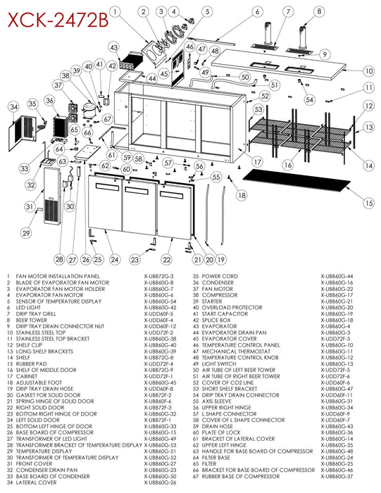 Kegco 72" Wide Triple Tap Stainless Steel Commercial Kegerator