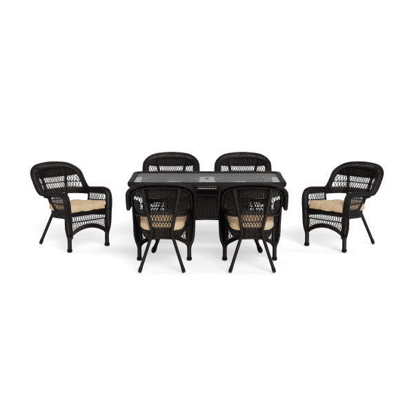 Tortuga Outdoor Portside 7Pc Dining Set  (6 chairs, 66" dining table) - Dark Roast - Sand