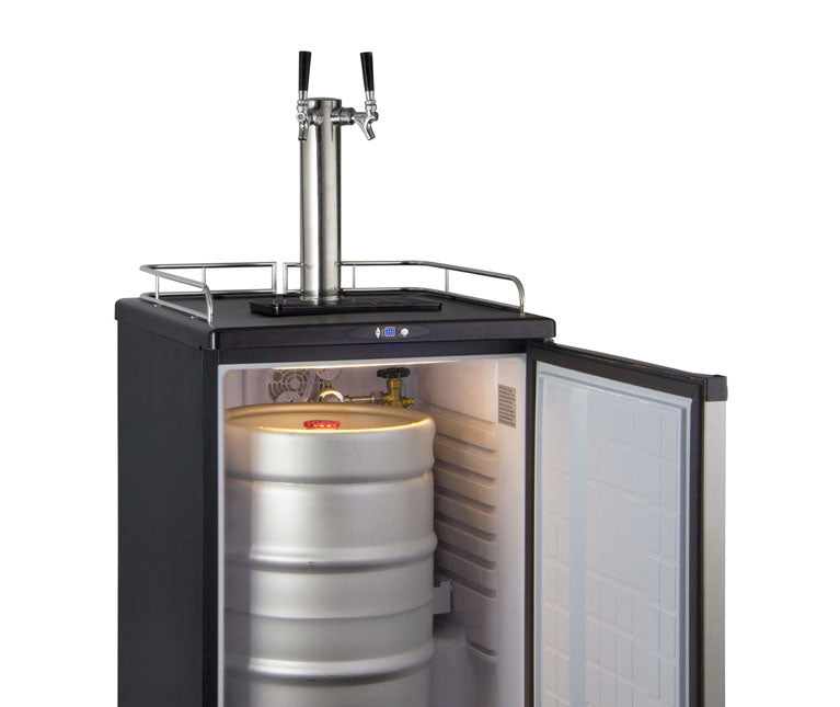 Kegco 24" Wide Single Tap Stainless Steel Commercial/Residential Kegerator