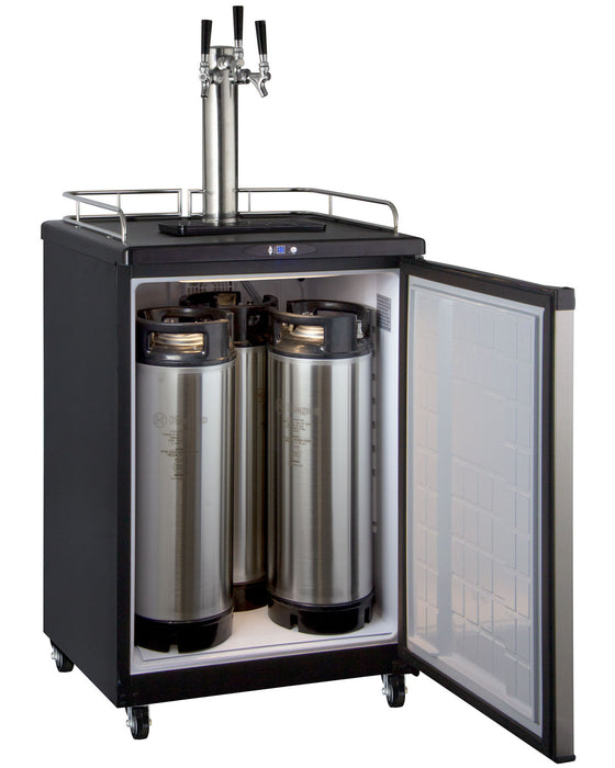 Kegco 24" Wide Homebrew Triple Tap Stainless Steel Commercial/Residential Kegerator