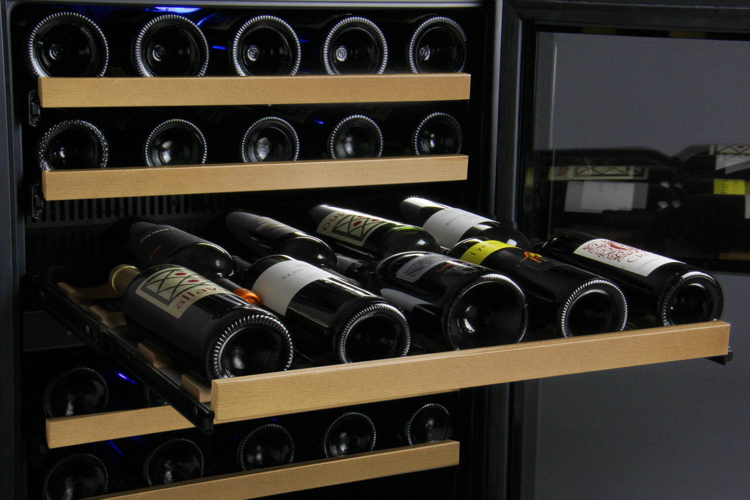 Allavino 24" Wide FlexCount II Tru-Vino 56 Bottle Single Zone Black Right Hinge Wine Refrigerator