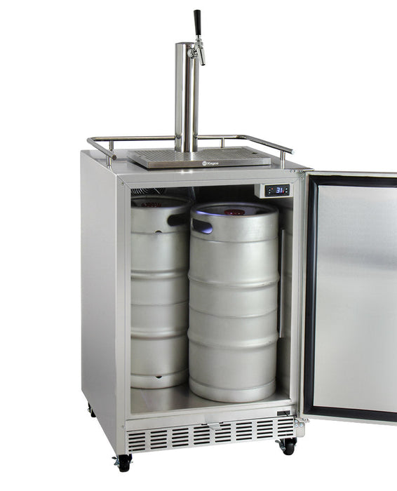 Kegco Full Size Digital Commercial Outdoor Left Hinge Kegerator With X-clusive Premium Direct Draw Kit