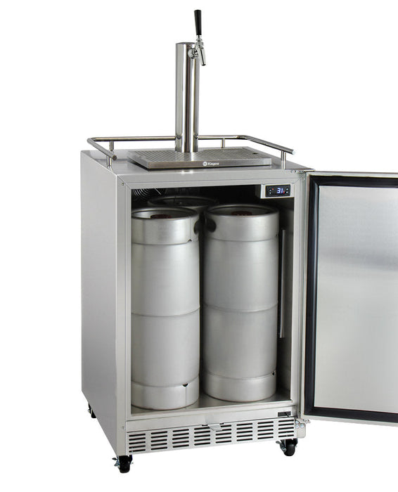 Kegco Full Size Digital Commercial Outdoor Left Hinge Kegerator With X-clusive Premium Direct Draw Kit