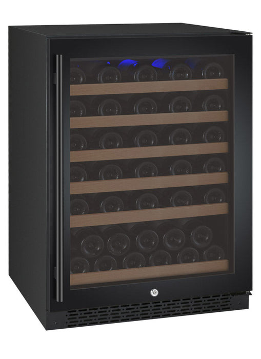 Allavino 24" Wide FlexCount II Tru-Vino 56 Bottle Single Zone Black Right Hinge Wine Refrigerator